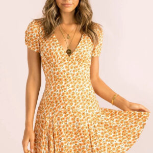 V-neck print dress