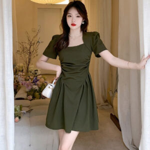 French High Sense Square Neck Dress Children